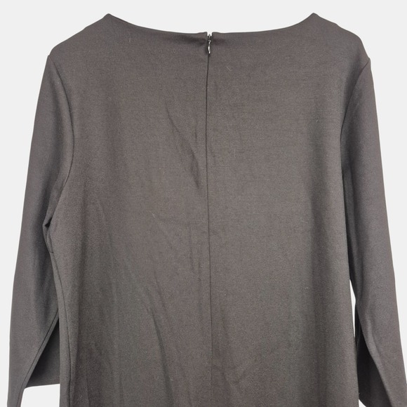 Chicos Womens Sz 2 (L/12) Black Bridget Diamond Dress Midi Diamond Cut Sleeves - Picture 6 of 13